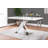 Edzard Chrome & White High Gloss Dining Table Set with 6 Luxury Faux Leather Dining Chairs-1302508628