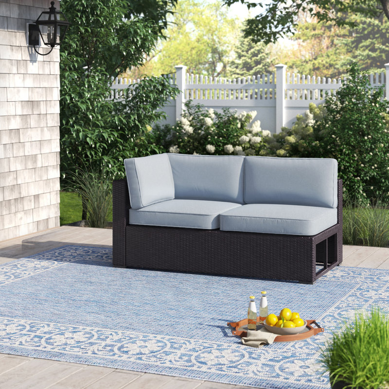 Arbedella 62.25'' Wide Metal Loveseat with Cushions, Mist