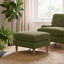 Bernard Upholstered Fabric 2 Seater / 3 Seater Sofa & Pouffe Footstool With Rubberwood Legs-320019253-320019403