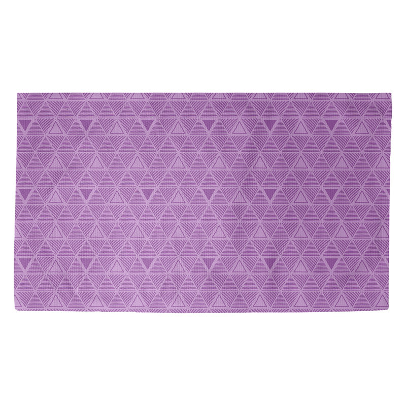 Tapis mauve à motif de triangles dessinés à la main, Rectangle 2 pi x 3 pi