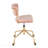 Gold Metal & Light Blue Velvet Contemporary Task Office Chair-329581865