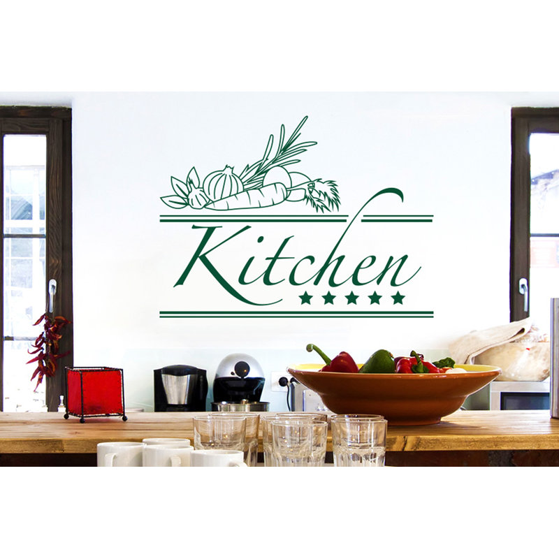Food & Beverage Non-Wall Damaging Wall Decal, Large, Dark Green