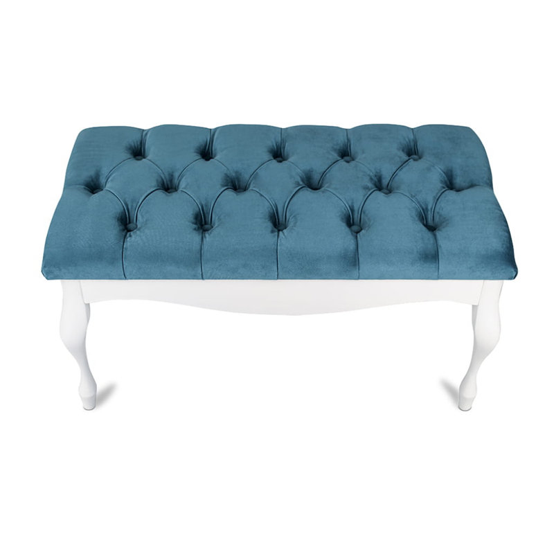 Moorebank 100% Polyester Upholstered Bench, Green/White, H40 x W100 x D40cm