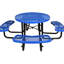 Table de pique-nique d'extérieur en acier de 46 po, bleu, avec porte-parapluie, idéale pour les pique-niques, le camping, le barbecue, le support de table de pêche bleu, une table convenable,