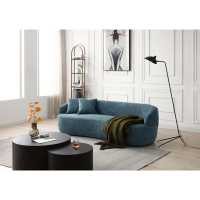 Charming Mid Century Modern Curved Sofa for Versatile Spaces, Enhancing Comfort and Style by Latitude Run