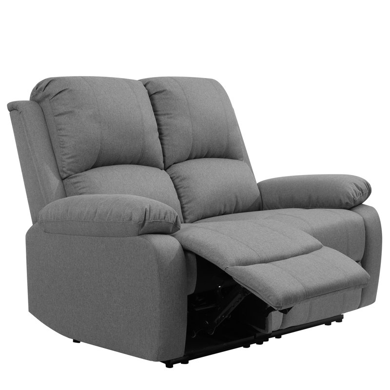 2 Seater Lafay Fabric Reclining Sofa, Light Grey