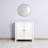White Bathroom Floor Storage Cabinet With Double Doors & Adjustable Shelf