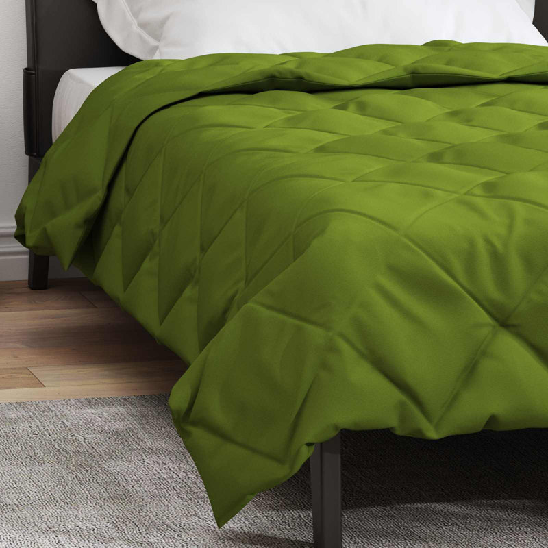 Microfiber Solid Colour Bedspread, Green, Single