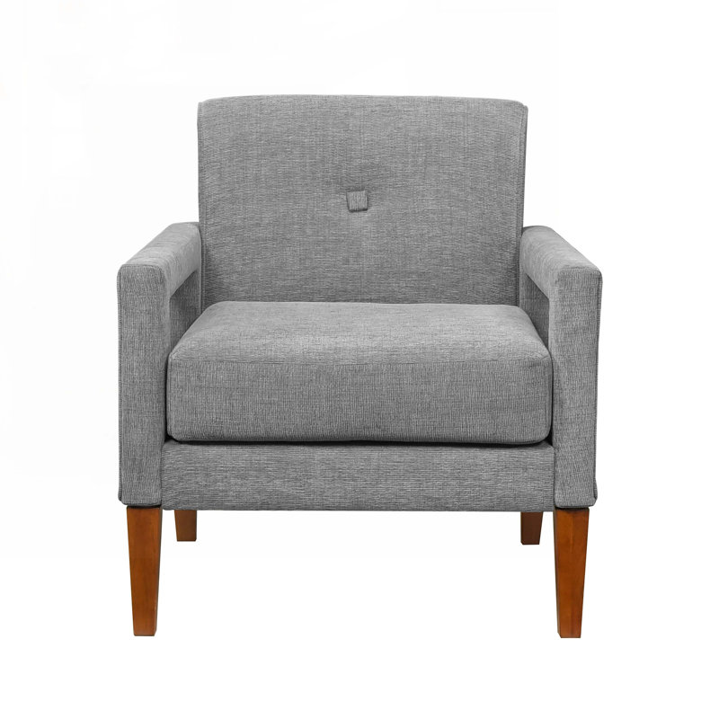 Chaise avec accoudoirs rembourrée moderne en chenille à 4 pieds, Gris