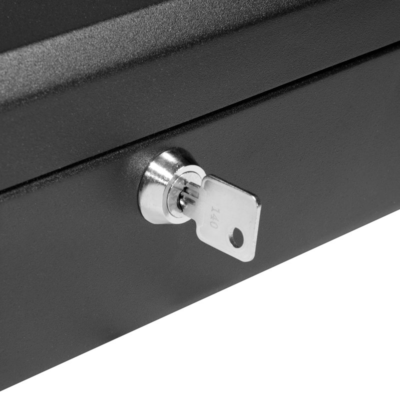12" CASH BOX W KEY LOCK BLK