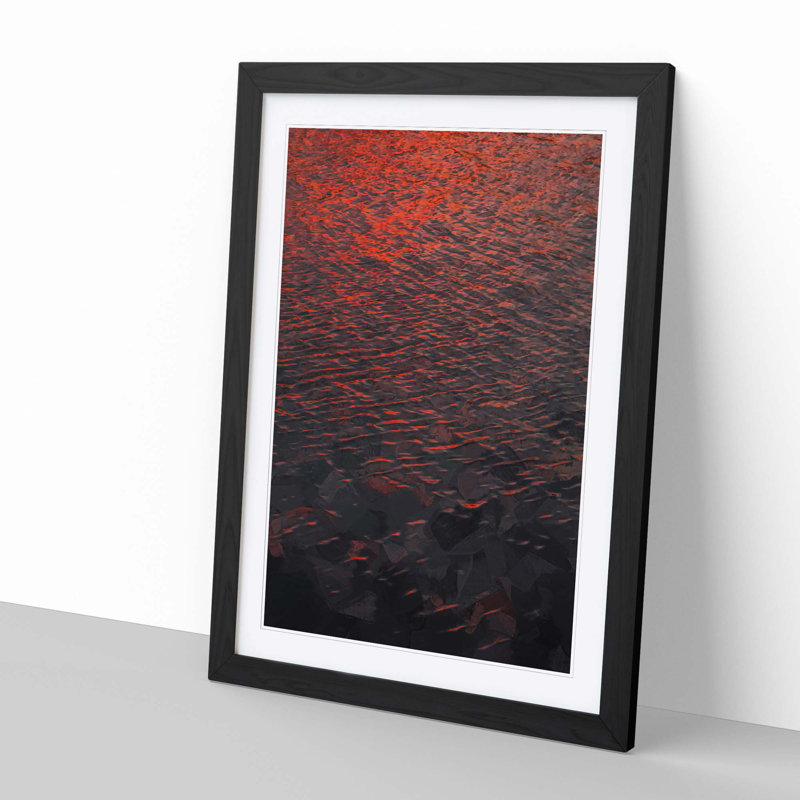 Pink Ocean in Abstract - Framed Print, Black, 76cm H x 50cm W x 2cm D