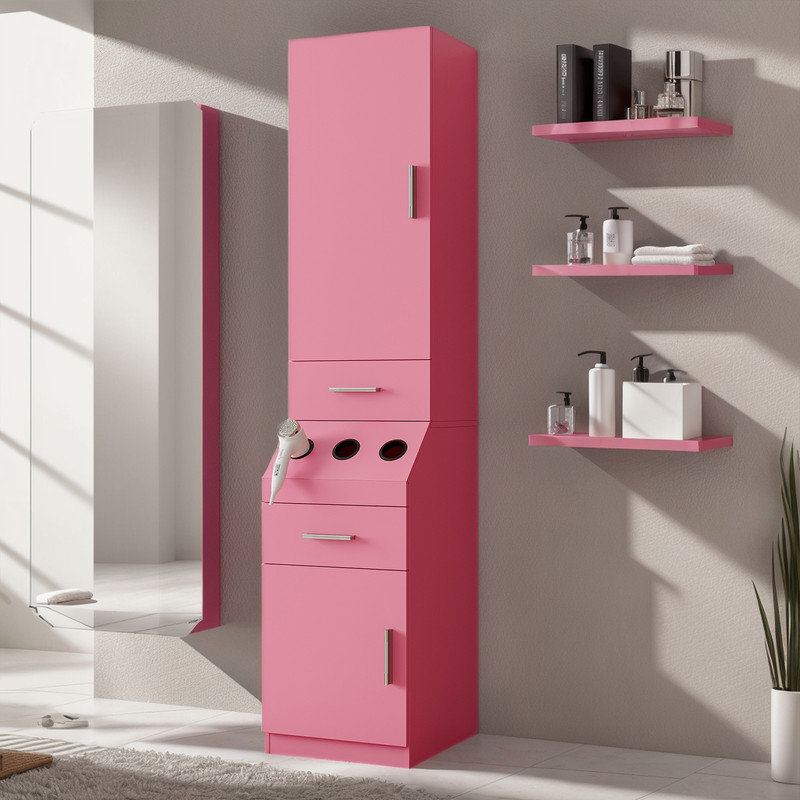 Tildie Bathroom Cabinet, Pink