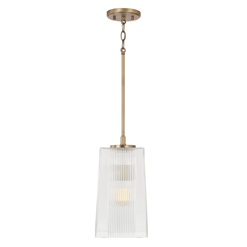 Luminaire suspendu simple à 1 lumière Kayda, Laiton vieilli
