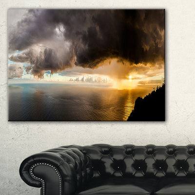 « storm dark pourrait au coucher du soleil », reproduction de photo sur toile tendue