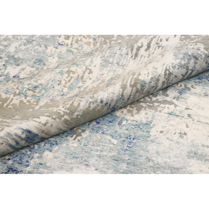 Modern Hand-Knotted Cream Area Rug