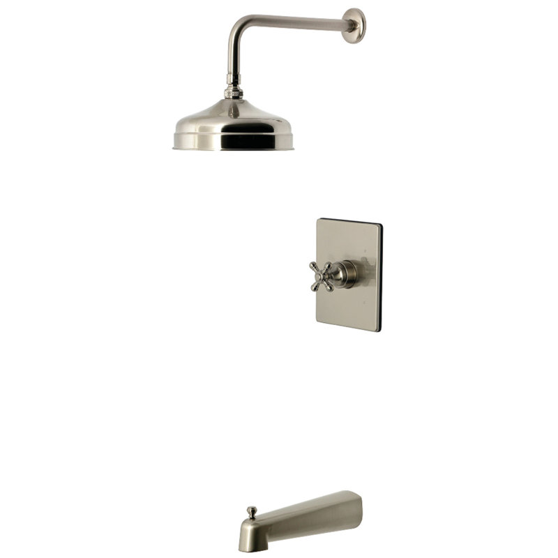 Kingston Brass Metropolitan Single-Handle Pressure Balanced Tub And Shower Faucet, Brushed Nickel