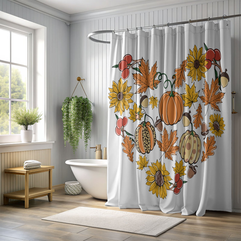 Rideau de douche 1 pièce Cozy Autumn, H 74 po x l 40 po
