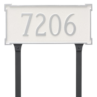 Plaque d'adresse à une ligne avec piquets de pelouse New Yorker Estate