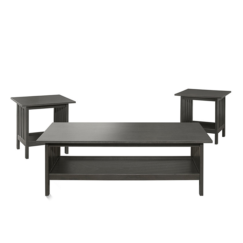 Ensemble de table basse et deux tables de bout de style classique 3 pièces