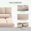 Chaise longue convertible avec 2 coussins, dossier réglable et appui-tête-75280147