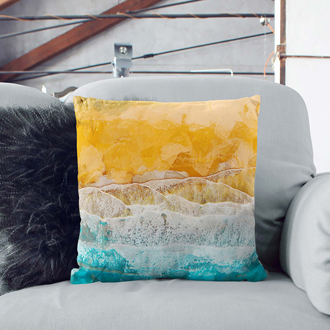 Beach in the Canary Islands Spain Cushion with Filling