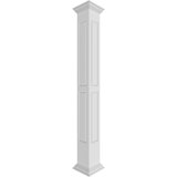 Craftsman Classic Square Non-Tapered, Double Raised Panel PVC Column Kit, Crown Capital & Crown Base