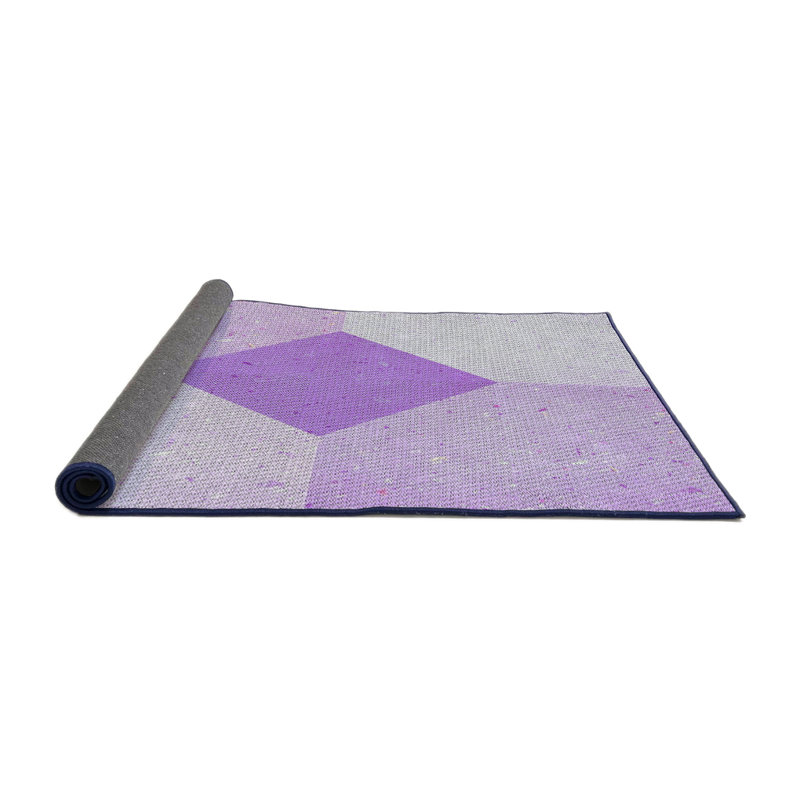 Tapis mauve à métier motorisée, Rond 4 pi