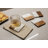 Four Square Acacia Wood and Marble Coasters Set