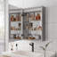 Armoire de salle de bain à miroir 20 po x 28 po à fixation murale. Brouillard, imperméable, à intensité variable. 3000K ~ 6000K, interrupteur tactile, tablettes de rangement, une porte à intensité variable, thermolaqué, 3 tiroirs