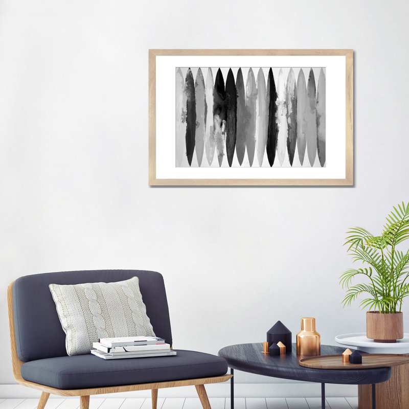 Équilibre - noir et blanc, H 24 po x l 32 po, Cadre d'angle ouvert noir