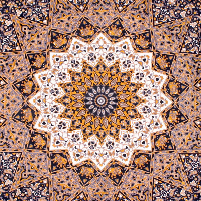 Tapisserie mandala étoile foncée en coton