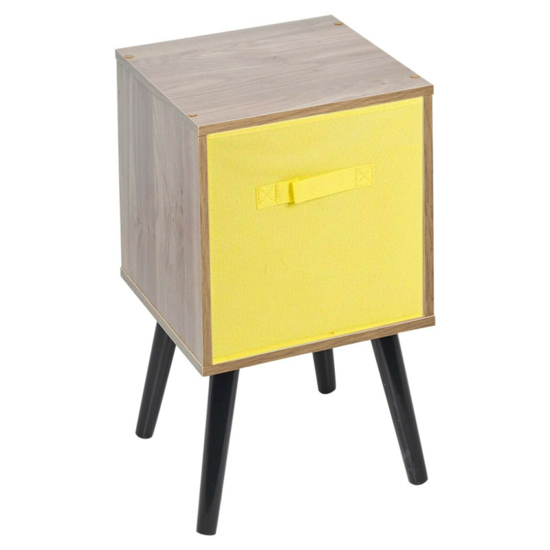 Obannon 51cm H x 30cm W Wood Cube Bookcase, Oak/Yellow/White
