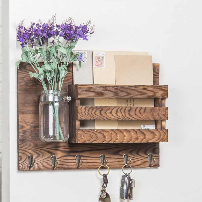 Barwick Wall Storage Organiser with Key Hooks/Mail Storage