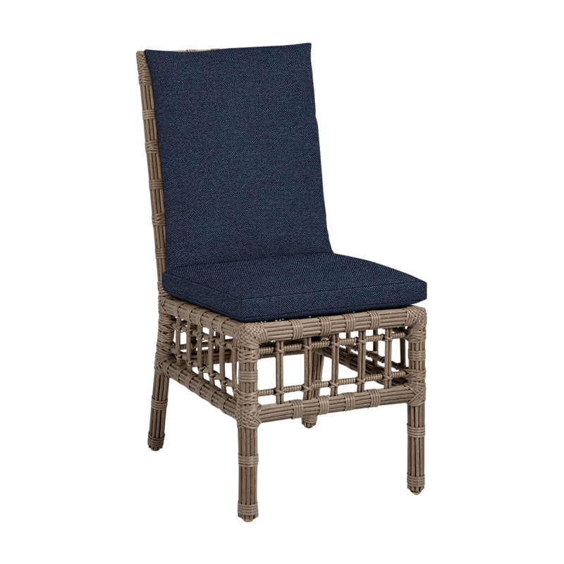 Chaise d'appoint d'extérieur en résine tressée Newport N-Dura, Pas de soudure, Indigo Intermix, Toile de jute Newport # 66