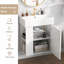 Modern Bathroom Sink Vanity - 21.6inch, Ceramic Basin, Left Side Storage, Hot, White With Basin Elegant Design,-118731710