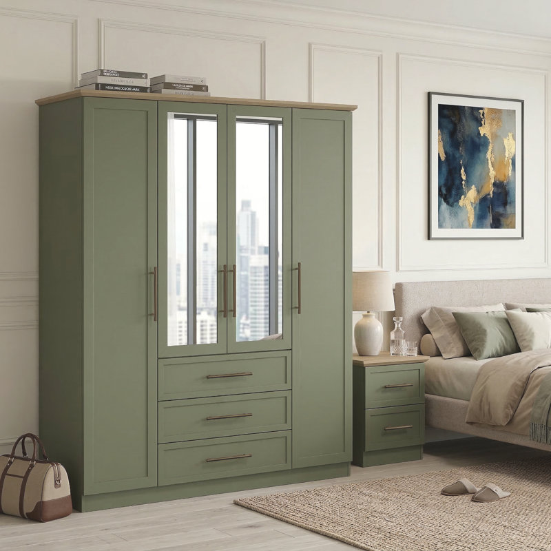 Cleverton Mirage Bedroom Set, Kale Green