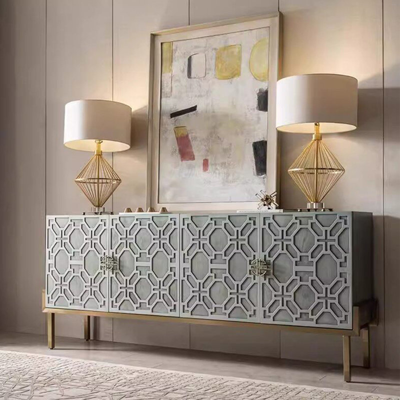 Armoire française à quatre portes French Console, 33.9" H x 72.8" W x 15.7" D