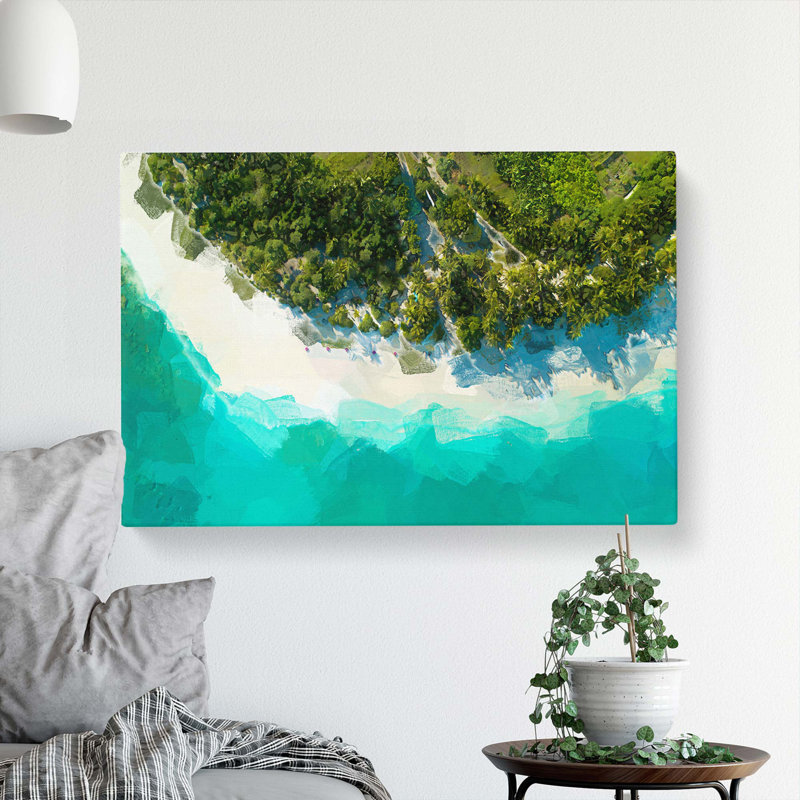 Above A Beach In The Maldives In Abstract - Wrapped Canvas, 60cm H x 91cm W x 3cm D