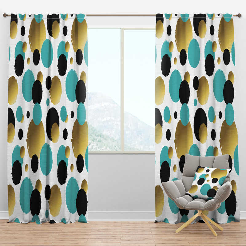 Panneau de rideau simple semi-diaphane avec passe-tringle Mid-Century, l 52 po x L 90 po