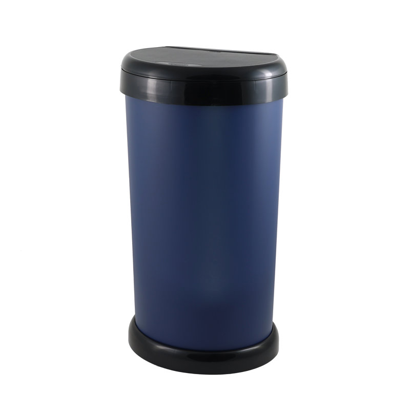 Moda Plastic Touch Top Kitchen Trash Can - 42L, Midnight Blue