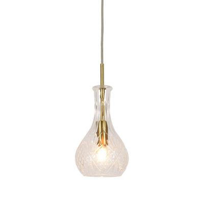 Hinton 1 - Light Brass Teardrop Pendant