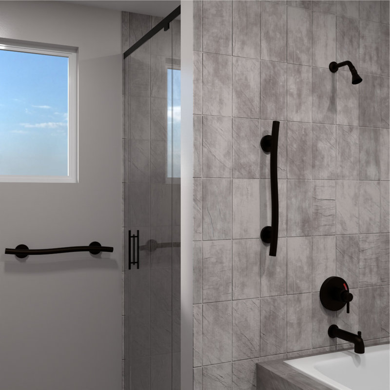 WAVE 24 in. x 1.25 in. Grab Bar, ADA Compliant for Bath and Shower Safety (500 lb. Capacity) in Oil Rubbed Bronze, 24