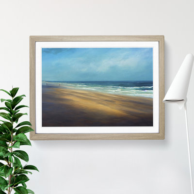 XH1022-4369X Gold Beach 1 Piece Single Picture Frame Wall Art