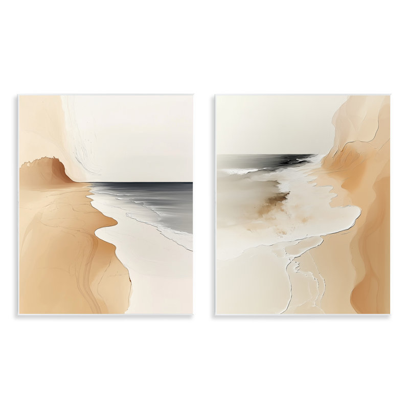 «Abstract Beach Dunes», ensemble de 2 plaques murales, design par Annabelle Hall