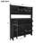 Hall Tree Multifunctional Tipping Bucket Shoe Cabinet with Storage Shelf & 6 Flip Drawers, Large Hall Tree with Tempered Glass Doors, Foyer Cabinet with 4 Hooks for Hallway-991660577