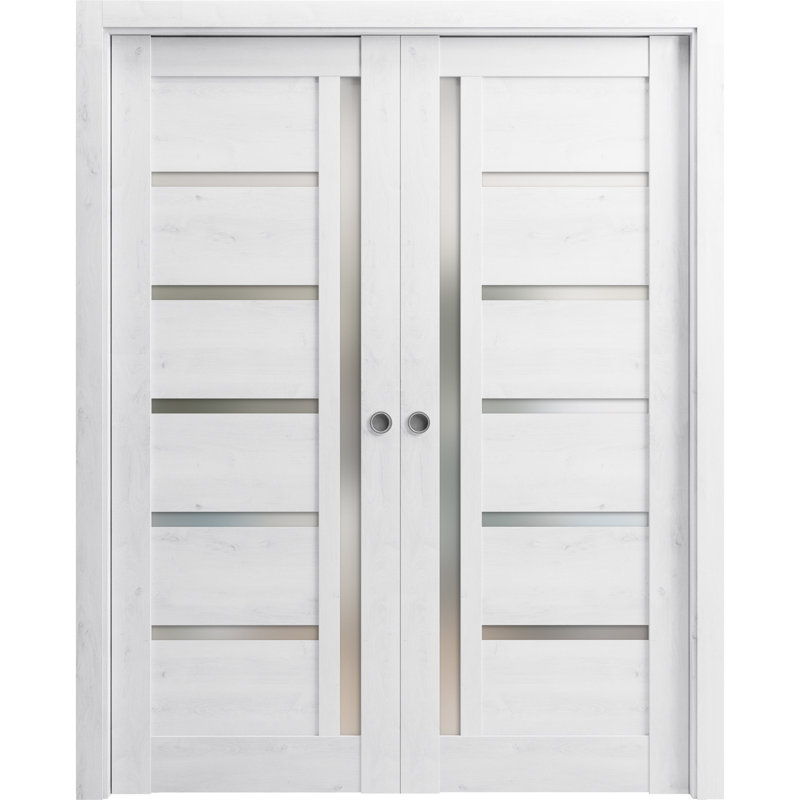 Portes à panneaux coulissantes à panneaux Quadro, 48 po x 96 po, Blanc nordique