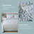 SLEEPBELLA Bluish Grey Botanical Quilt Set California King Size 3Pcs, Bluish Grey Printed with Beige Leaves Pattern, All Season Lightweight Coverlet Sets-114247550-114247551