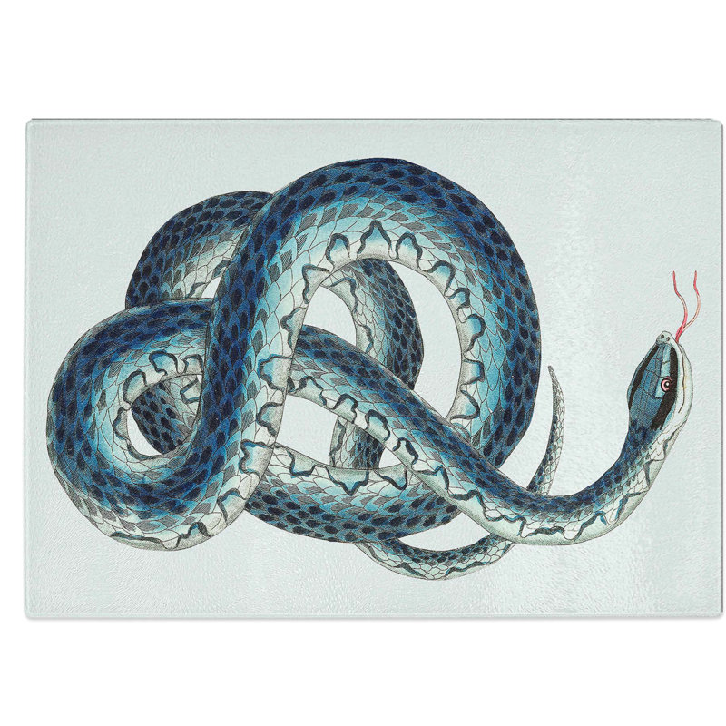 Tempered Glass Snake Chopping Board, 39 cm W x 28.5 cm L