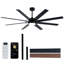 72 in. 8-Blade Black Low Profile Ceiling Fan with Integrated LED, Two-Toned Blades