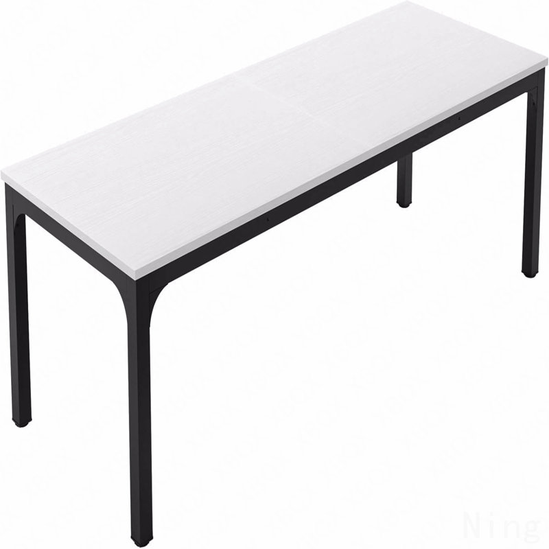 Modern Computer Desk,Rectangle Workspace Desk,Executive Desk, White, Black